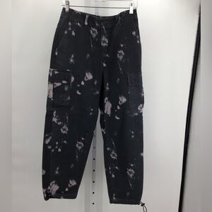 ASOS oversized tapered cargo pants with bleach print W39 L32